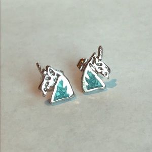 Sterling Silver w/ Turquoise Unicorn Earrings